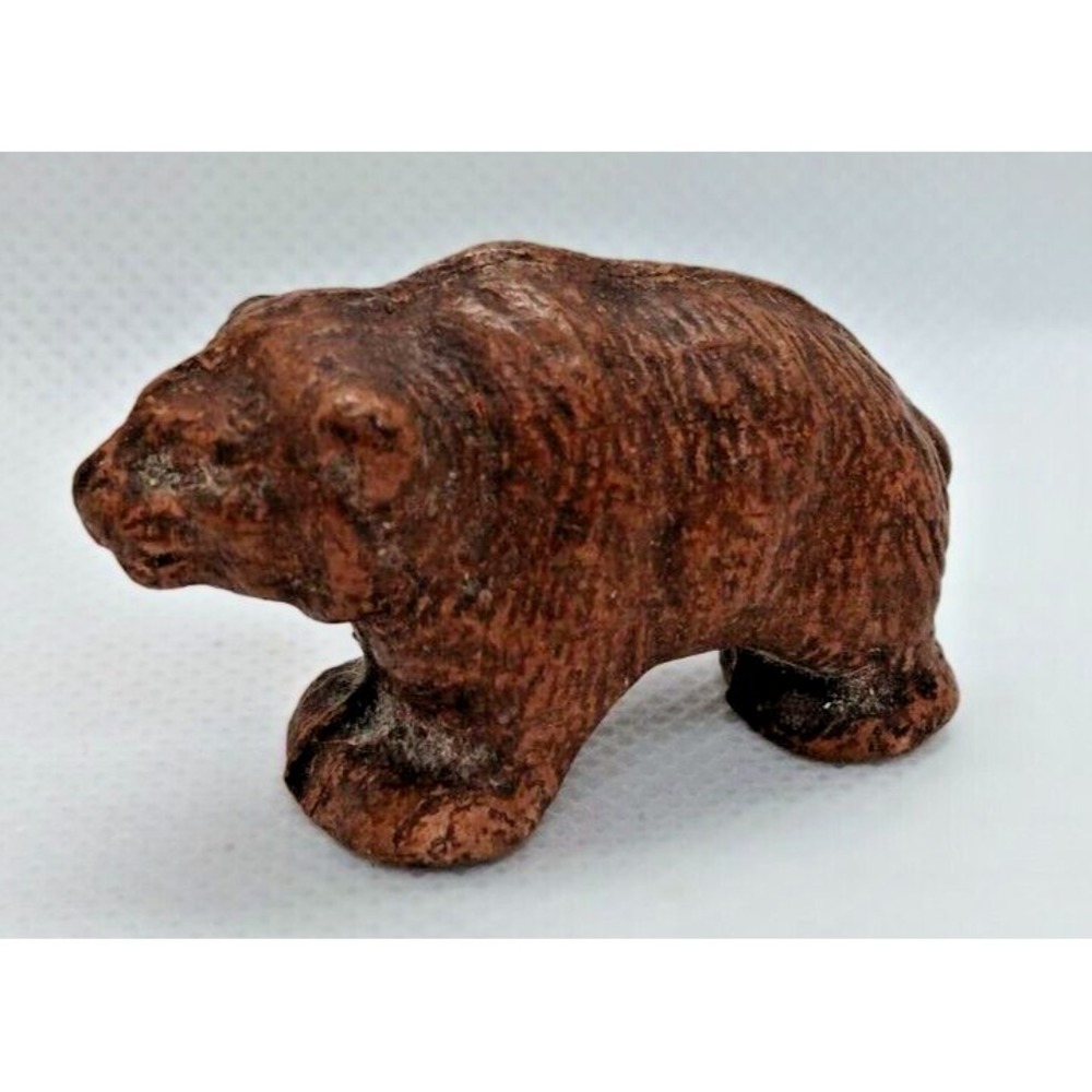 Grizzly Bear Wild Life Toy Figure 1- 1/2" vtg vintage